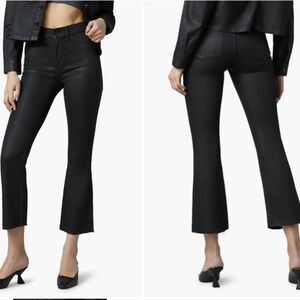 DL1961 Woman Bridget Boot High Rise Instsculpt Crop Raw Hem Coated Jean Size: 32